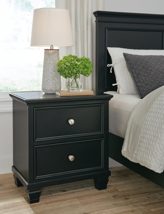 Lanolee Black Two Drawer Night Stand