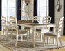 Realyn Chipped White Realyn Dining Table and 6 Chairs