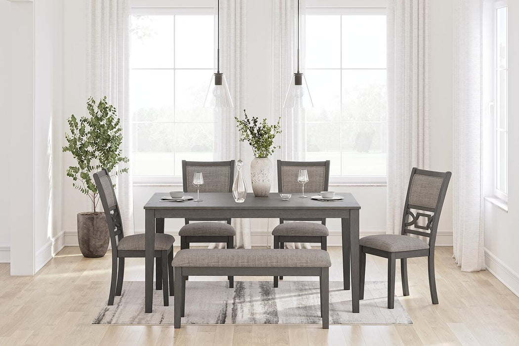 Wrenning Gray Dining Room Table Set (6/CN)