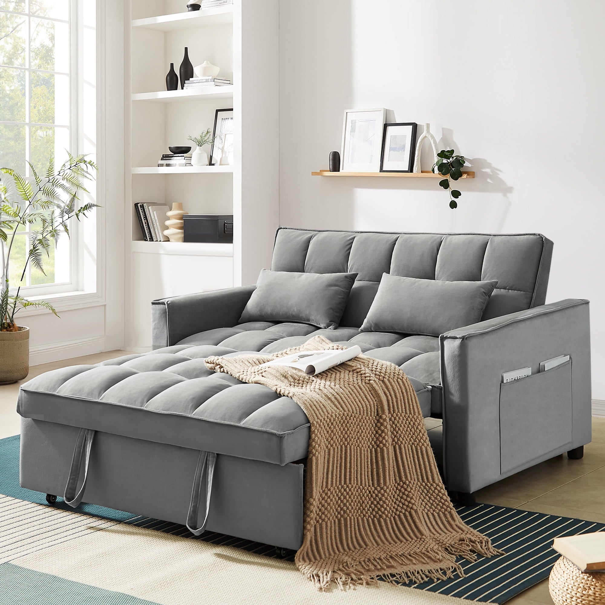 Dinosisco 3 in 1 Convertible Pull Out Sofa Bed, 55