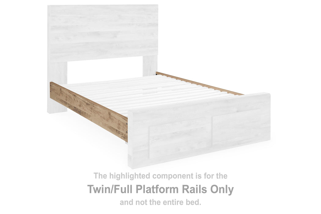 Hyanna Tan Brown Twin/Full Platform Rails