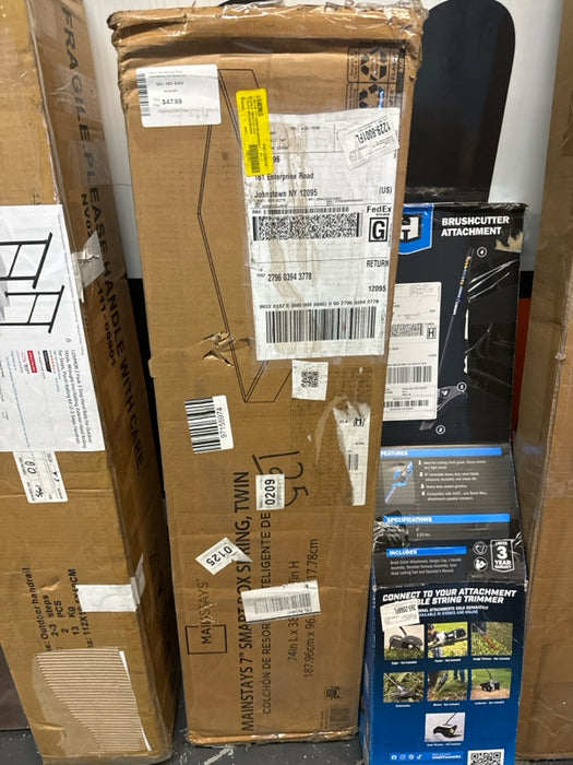 Mainstays 7 Easy Assembly Smart Box Spring, Twin - open_box