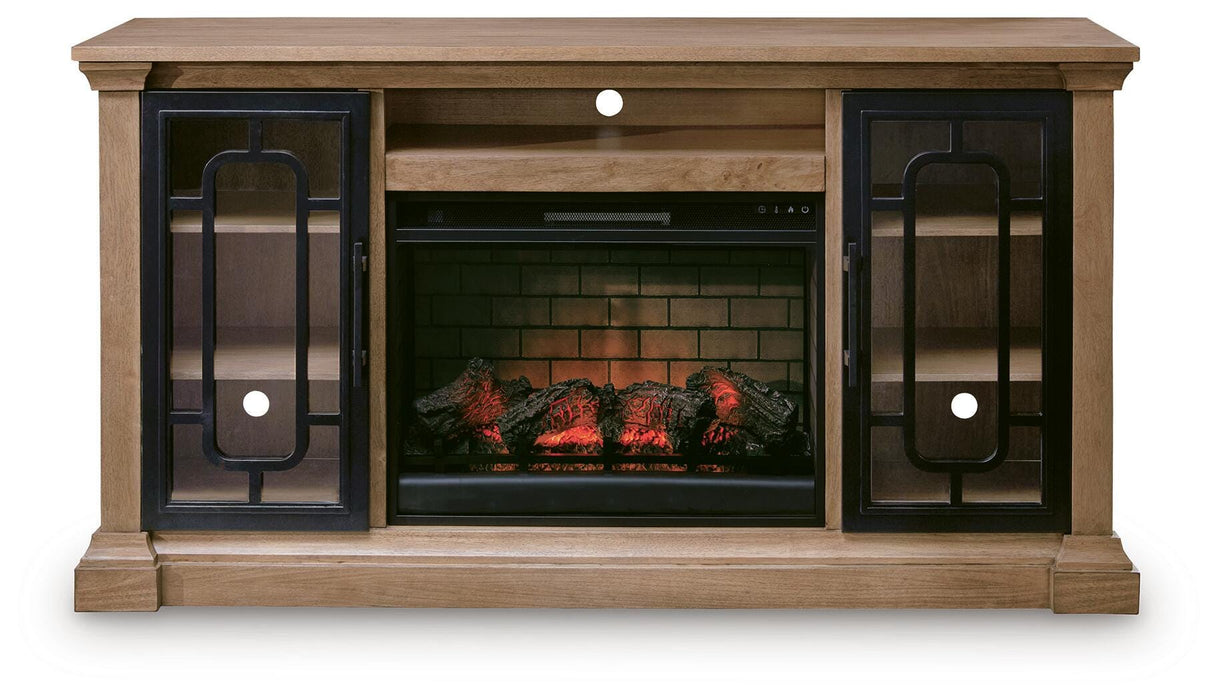 Wittenmyer Natural/Black Wittenmyer 72" TV Stand with Electric Fireplace