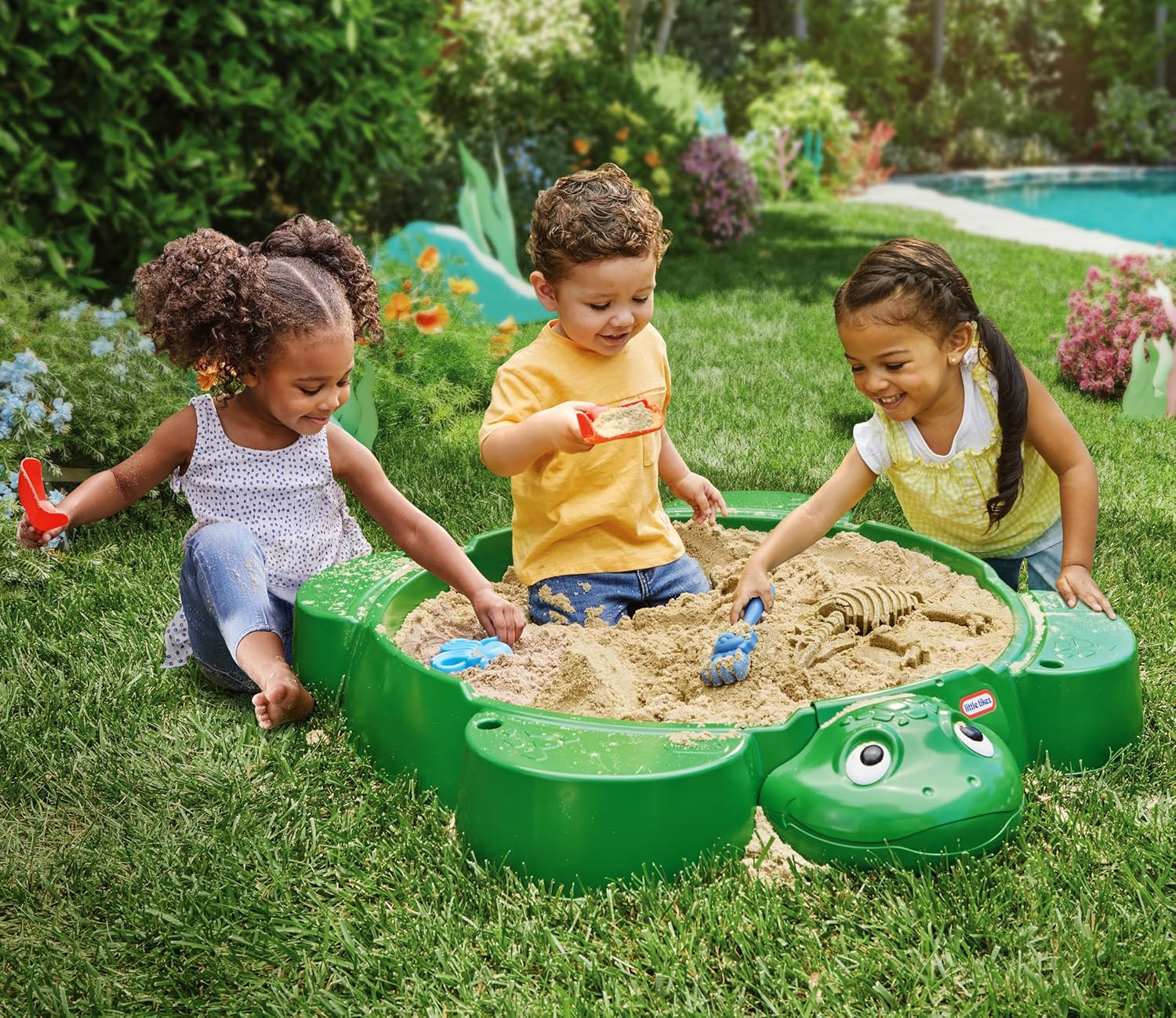 Little Tikes Turtle Sandbox, for Boys and Girls Ages 1-6 Years - open_box