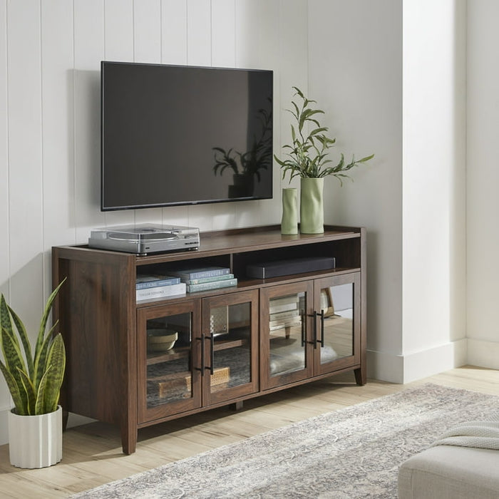 Better Homes & Gardens Reading Refined Farmhouse TV Stand for TVs up to 65", Walnut Finish - new