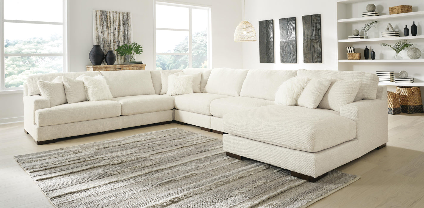 Zada Ivory Zada 5-Piece Sectional with Chaise