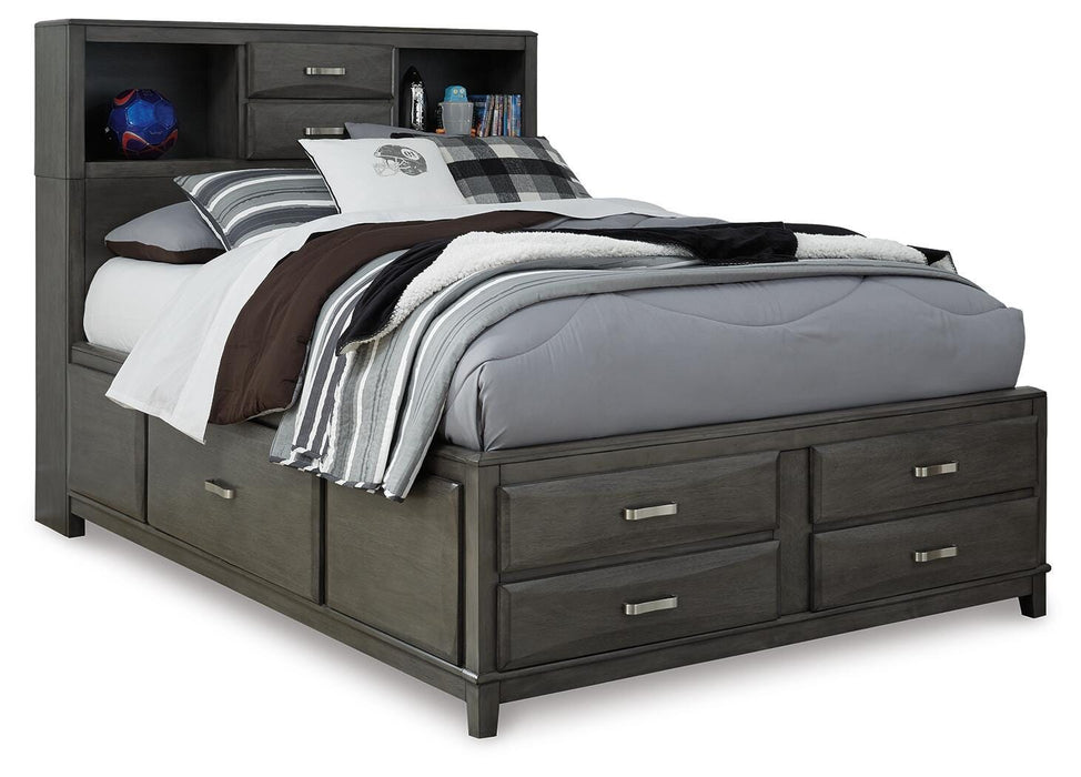 Caitbrook Gray Caitbrook Full Storage Bed with 7 Drawers