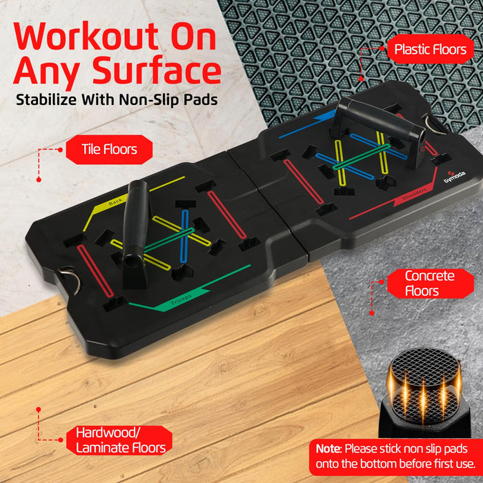 Portable Home Gym & Workout Equipment | Foldable Push Up Board for Men, Women & Teenagers | Sturdy Strength Training Equipment | Resistance bands for working out | Exercise & Pilates, Calisthenics Equipment | Fitness Workout Gear | Gym Accessories for