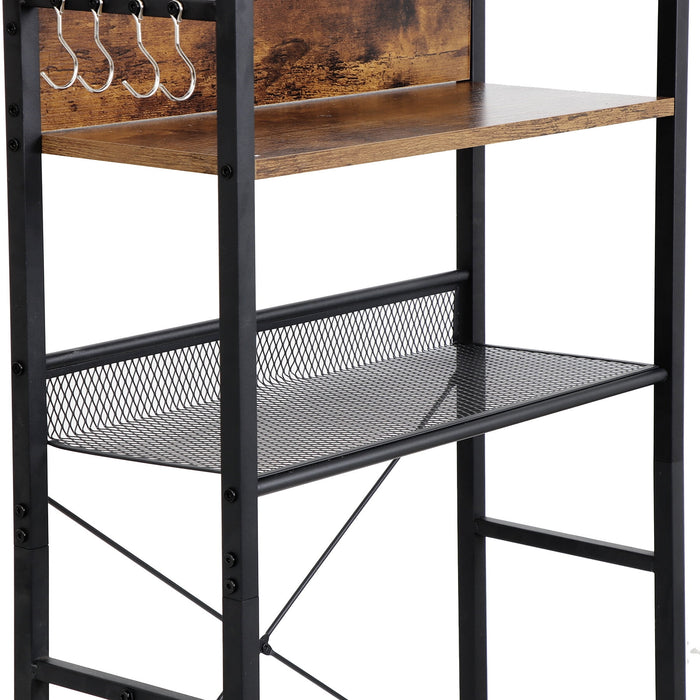 HomGarden 4-Tier over the Toilet Bathroom Storage Rack Adult Organizer Space Saver Rustic Dark Brown - new