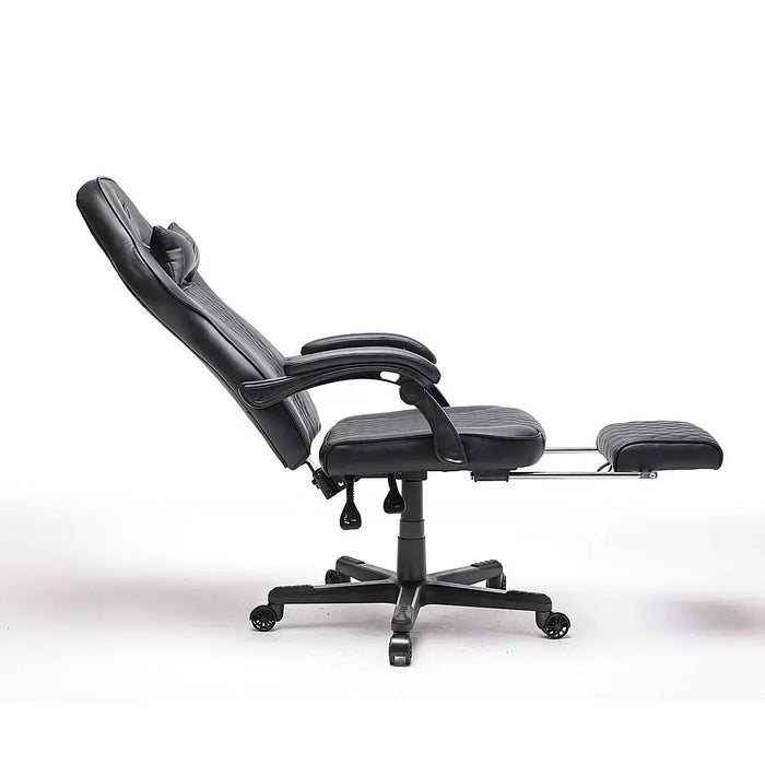 Arozzi - Mugello Special Edition Gaming Chair with Footrest - Pure Black - open_box