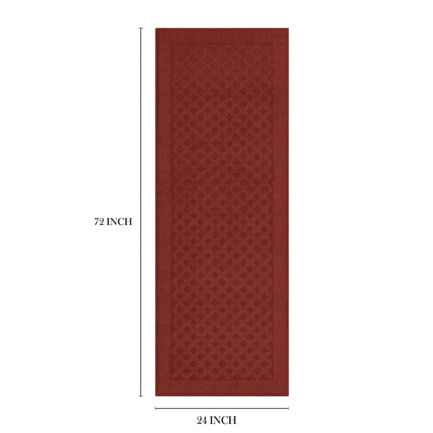 Mainstays Dylan Solid Diamond Olefin Red Indoor Runner Rug, 2'x6' - open_box