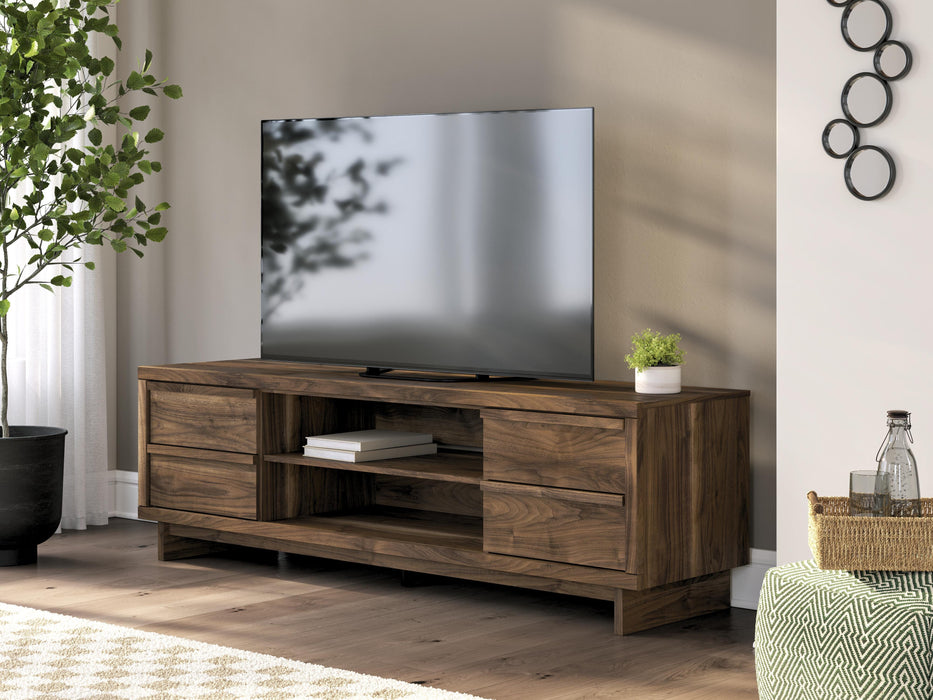 Zadilyn Brown XL TV Stand w/Fireplace Option