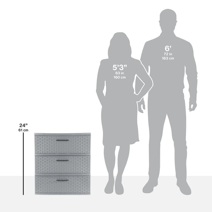 Sterilite 3 Weave Drawer Unit Cement -