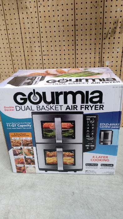 Gourmia 11-QT. Dual Basket Air Fryer with Smart Finish & 4-Layer Cooking - open_box