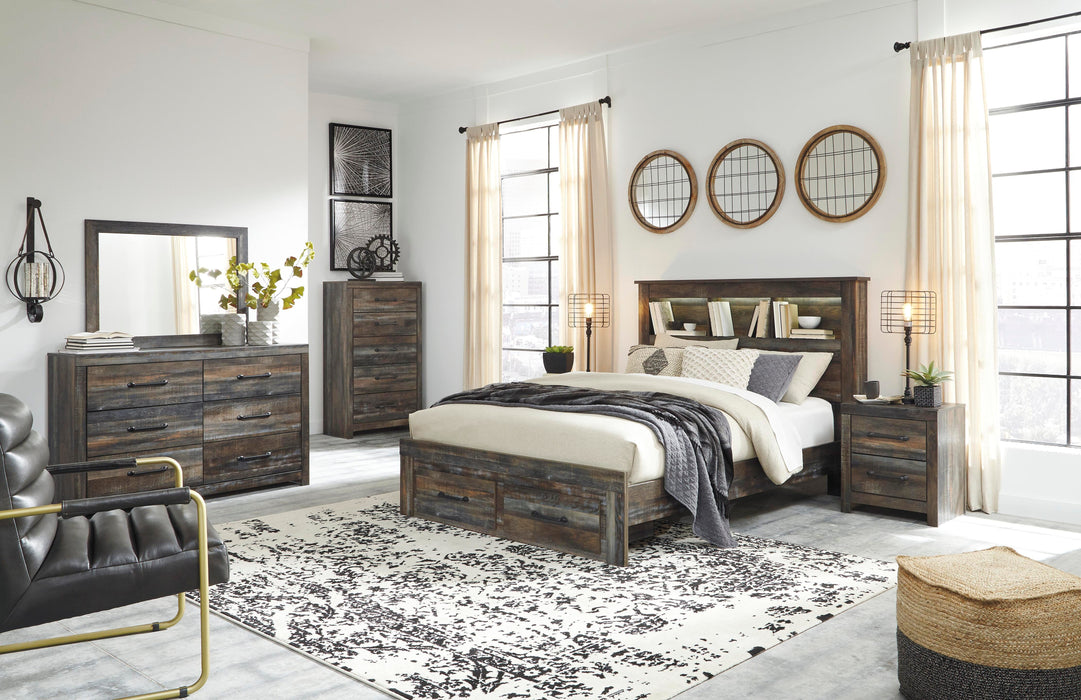 Drystan Multi Drystan Queen Bookcase Bed with 2 Storage Drawers
