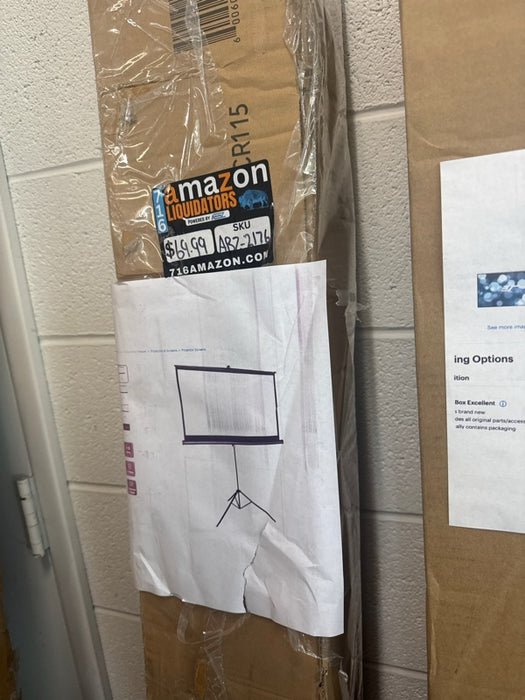 Projector Screen 75" Tripod - Black/White - display_model