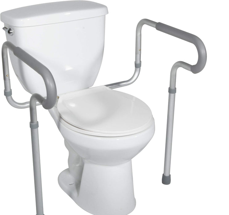 HEALTHLINE Toilet Safety Frame, Bathroom Safety Rail with Toilet Seat Assist Handrail Grab Bar, Medical Supply for Elderly, Adjustable Legs and Arm - open_box