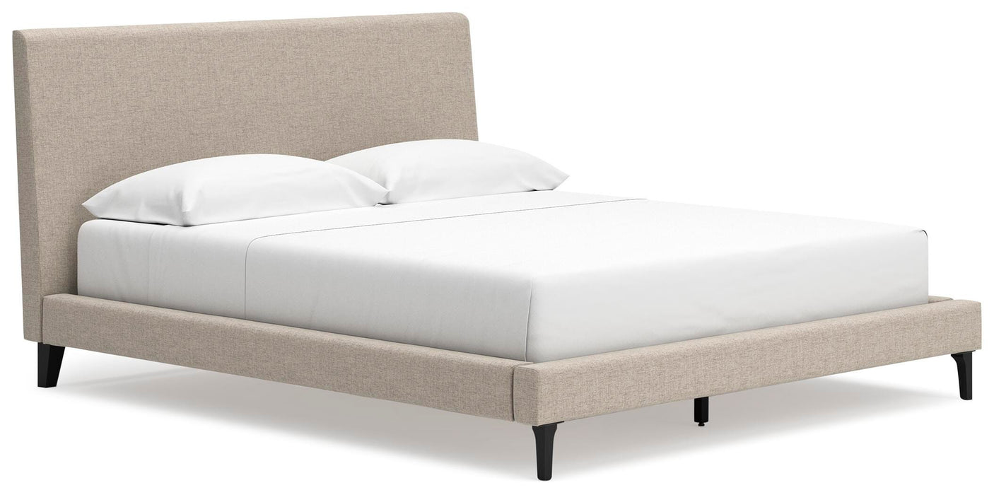 Cielden Soft Gray Cal King UPH Bed w/Roll Slats