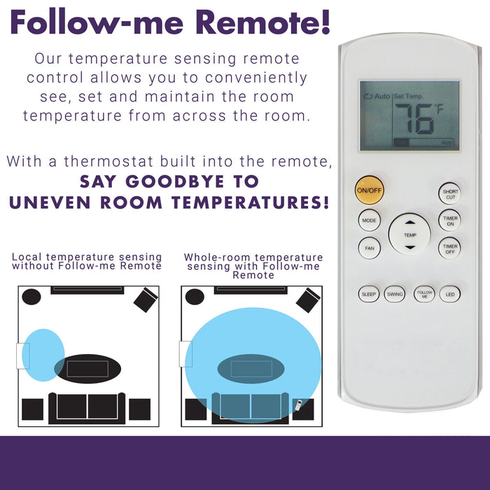 Freonic 6,000 BTU 250 sq. ft. Window Air Conditioner & Dehumidifier with Remote, White, FHCW061ABE - new