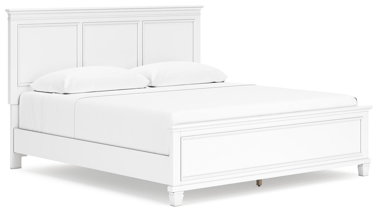 Fortman White Fortman King Panel Bed