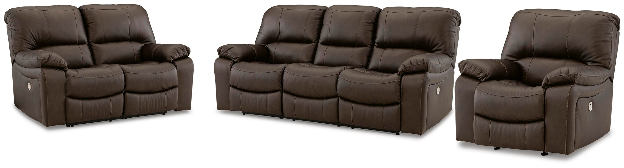 Leesworth Dark Brown Leesworth Sofa, Loveseat and Recliner