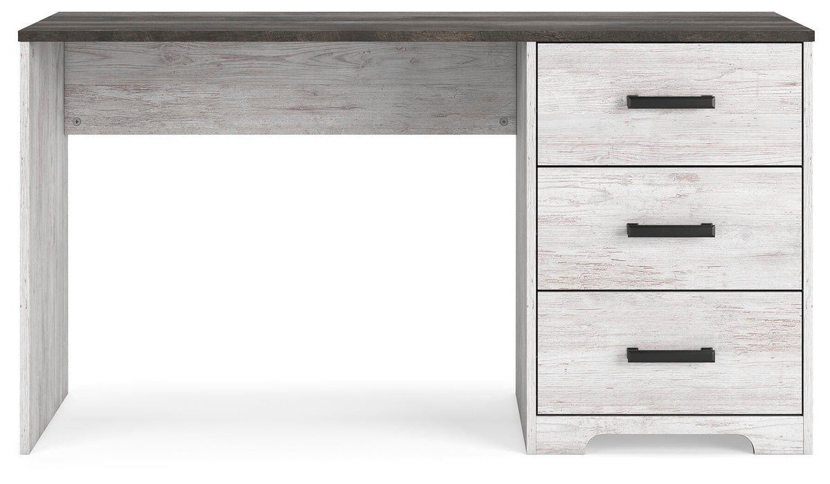Shawburn White/Dark Charcoal Gray Home Office Desk