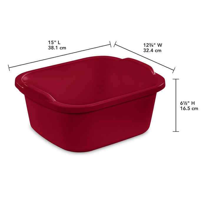 1 PACK ONLY Sterilite 12 Qt. Dishpan, Multi-Purpose Plastic Wash Tub, Kitchen, Sink, Red - new