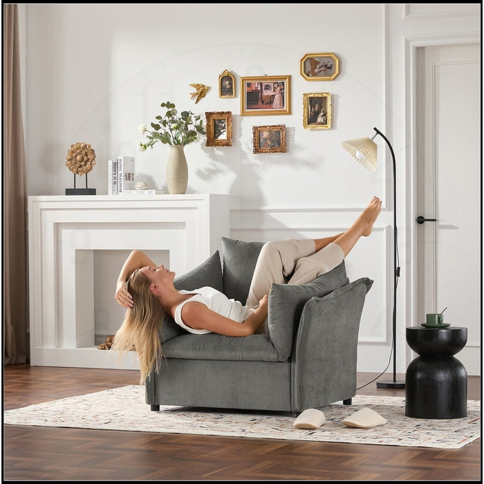 Chenille Oversized Sofa Lounge Chair - Dark Grey - new