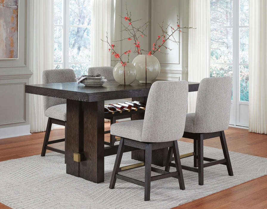 Burkhaus Dark Brown Burkhaus Counter Height Dining Table and 4 Barstools - Brand New