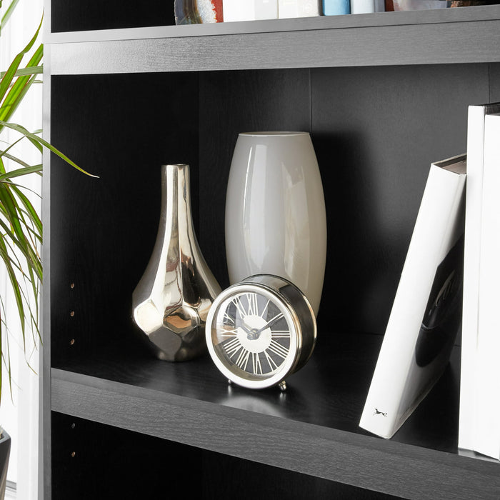 Mainstays Framed 5-Shelf Bookcase with Adjustable Shelves, True Black Oak - new