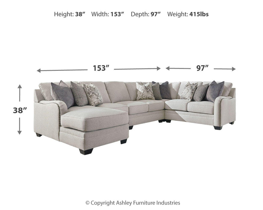 Dellara Chalk Dellara 5-Piece Sectional with Chaise