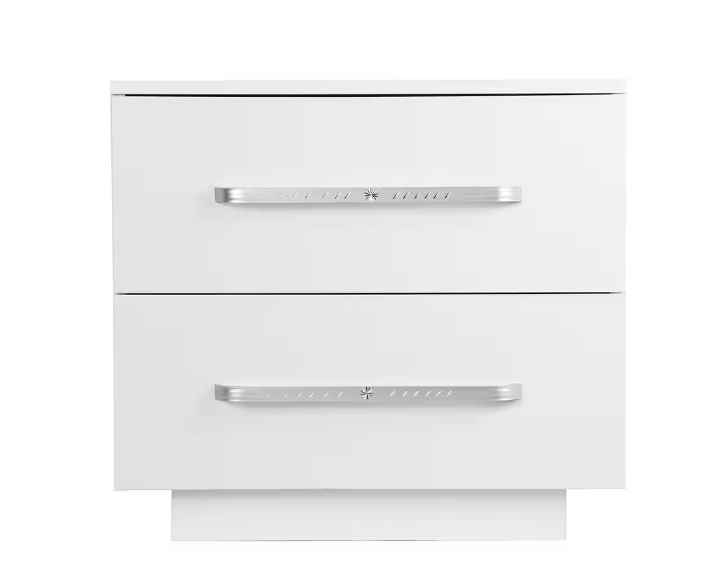 2-Drawer RGB LED White Nightstand 19.7 in. H x 21.7 in. W x 14.6 in. D - new