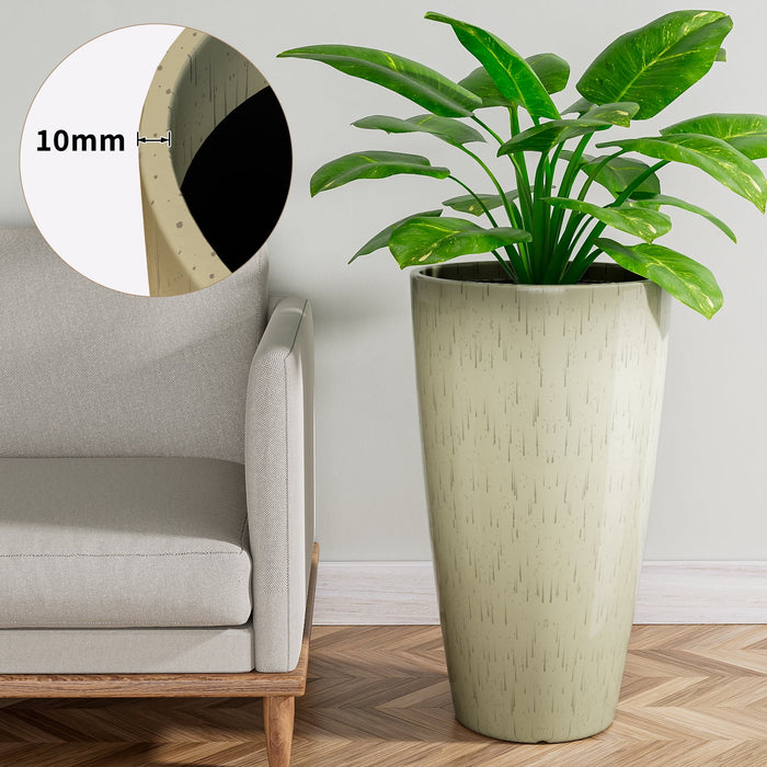 21 inch Tall Planters for Outdoor Plants Set of 2,Tall Plant Pots with Drainage Hole,Large Flower Pots for Indoor Front Porch Garden Home Patio,Beige - new