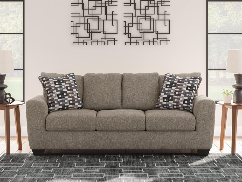 Triston-Peaks Suede Sofa