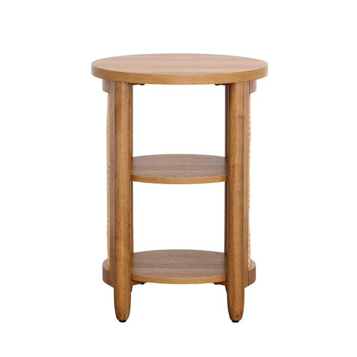Better Homes & Gardens Springwood Caning Side Table, Light Honey Finish - new