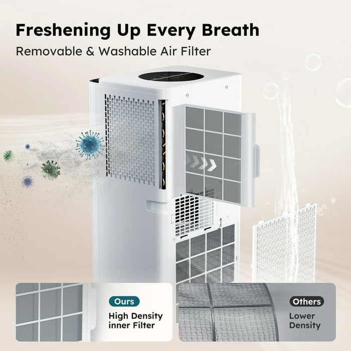 MF Studio 8000BTU ASHRAE Portable Air Conditioner with APP/Remote Control, 3-in-1 Standing AC with Cooler, Dehumidifier, Fan, Covers up to 350 Sq. Ft - new