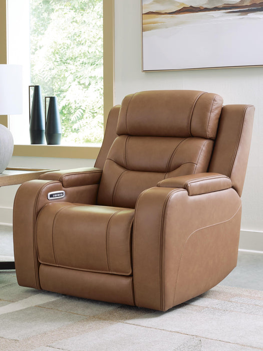 Dreamer Caramel Power Recliner w/Audio Seating