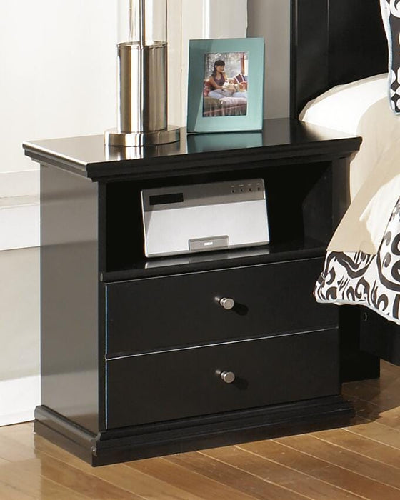 Maribel Black One Drawer Night Stand