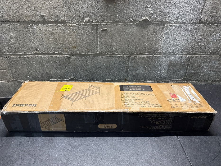 VECELO Twin Size Metal Platform Bed Frame with Headboard and Footboard, Heavy Duty Slat Support/No Box Spring Needed Mattress Foundation/Underbed Storage Space, Victorian Style - new