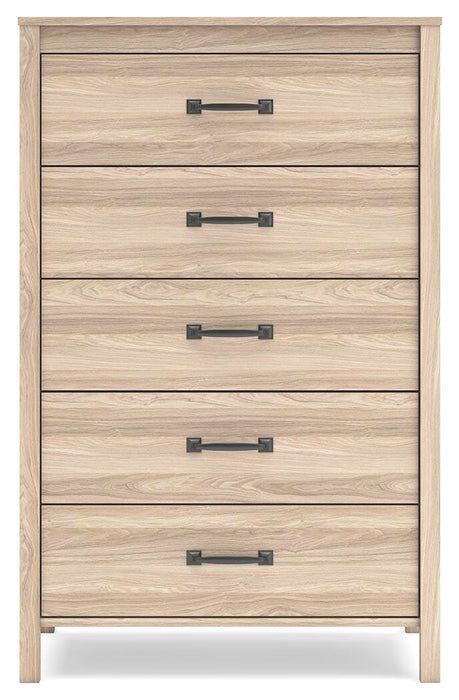 Battelle Tan Five Drawer Chest