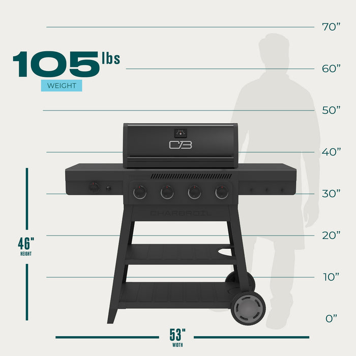 Charbroil Performance Series FlavorMax 4-Burner Gas Grill with Side Burner - open_box