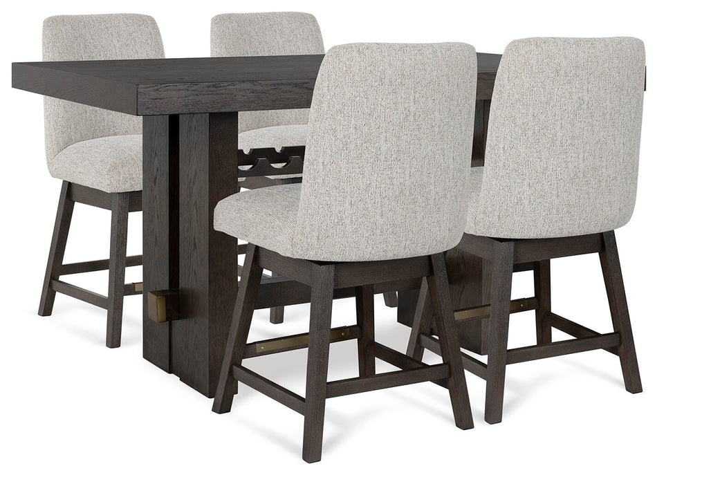 Burkhaus Dark Brown Burkhaus Counter Height Dining Table and 4 Barstools - Brand New