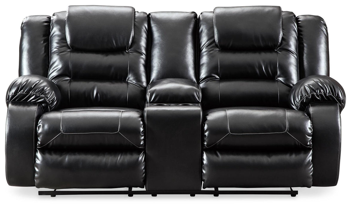 Vacherie Black DBL Rec Loveseat w/Console