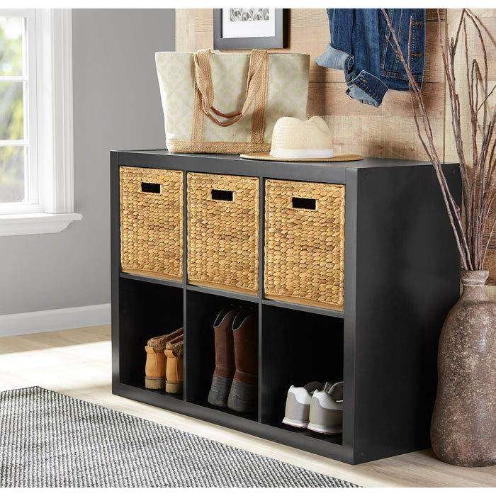 Better Homes & Gardens 6 Cube Storage Organizer, Solid Black - new