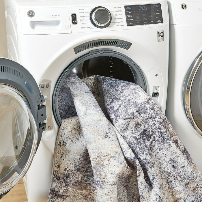 Better Homes & and Gardens Abstract Machine Washable Indoor Area Rug, Neutral, 8x10 - new