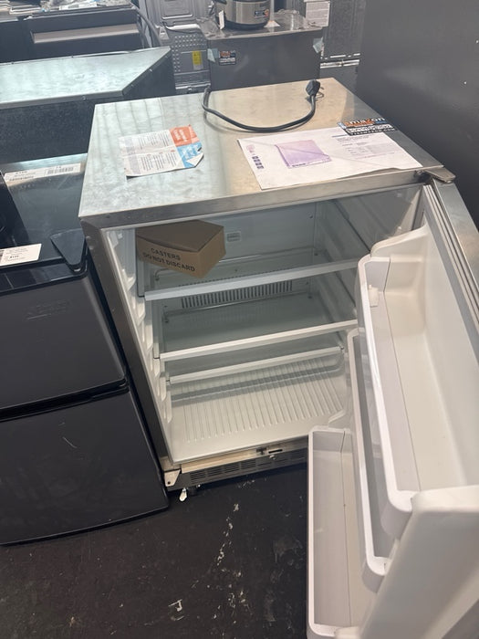 Insignia™ - 5.4 Cu. Ft. Indoor/Outdoor Mini Fridge - Stainless Steel - display_model