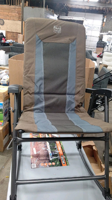 TIMBER RIDGE Foldable Padded Rocking Chair for Outdoor, High Back and Heavy Duty, Portable for Camping, Patio, Lawn, Garden, Yard or Balcony, Supports 300lbs (Brown) - open_box
