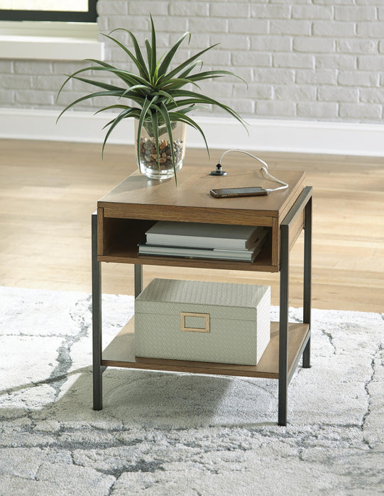 Fridley Brown/Black Rectangular End Table