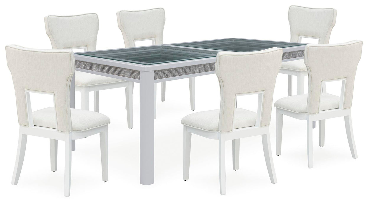 Chalanna White Chalanna Dining Table and 6 Chairs