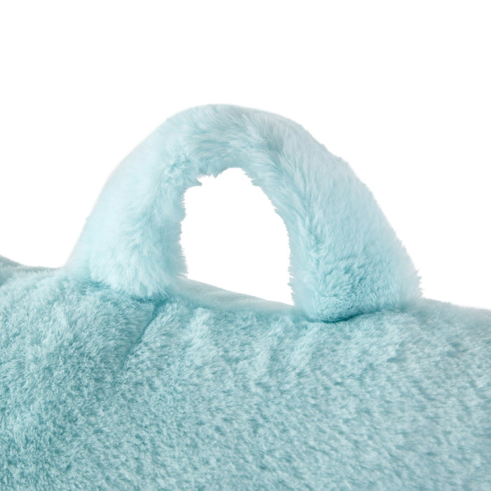 Mainstays Faux Fur Plush Backrest Pillow, Specialty Size, Aqua - open_box